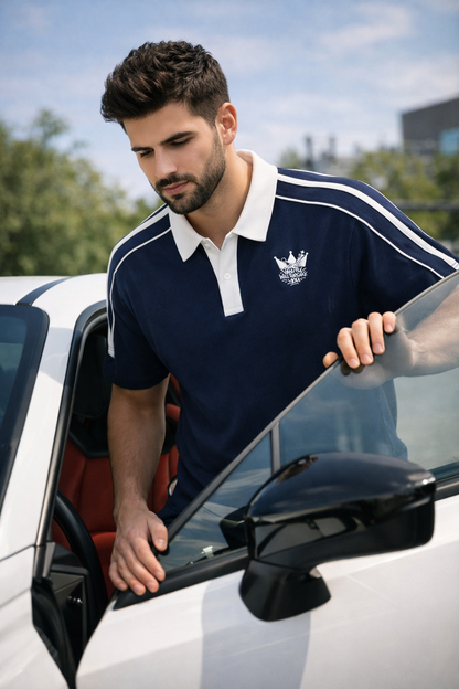 Vanity Will Forsake You Contrast Collar Short-Sleeve Polo Shirt