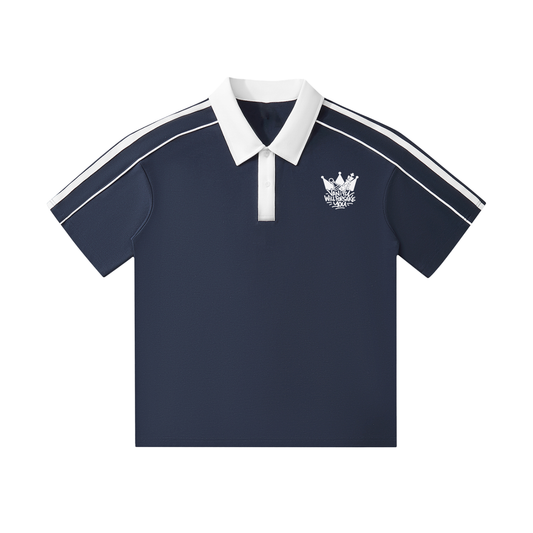 Vanity Will Forsake You Contrast Collar Short-Sleeve Polo Shirt