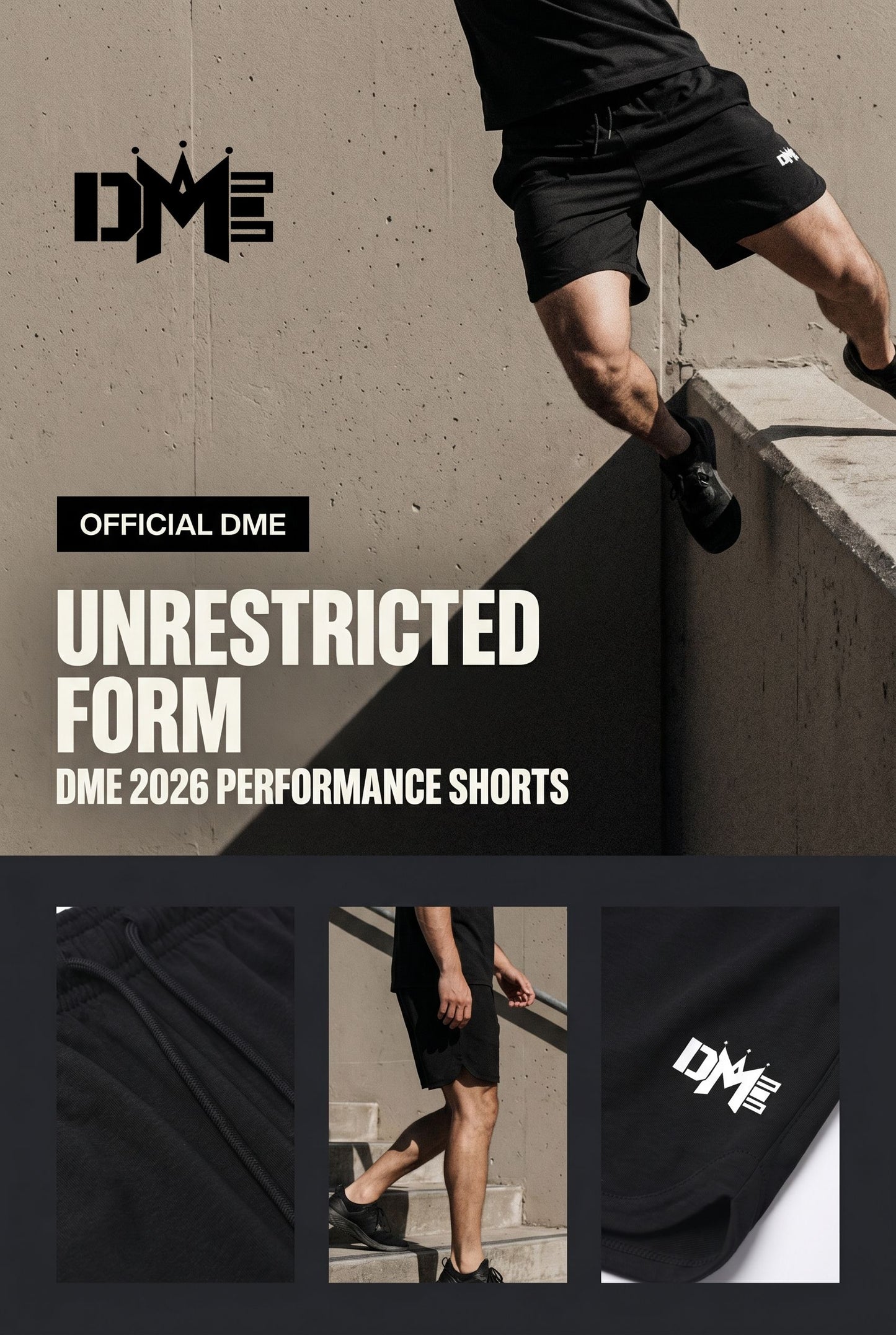DME 2026 Mesh-Lined Quick-Dry Performance Shorts