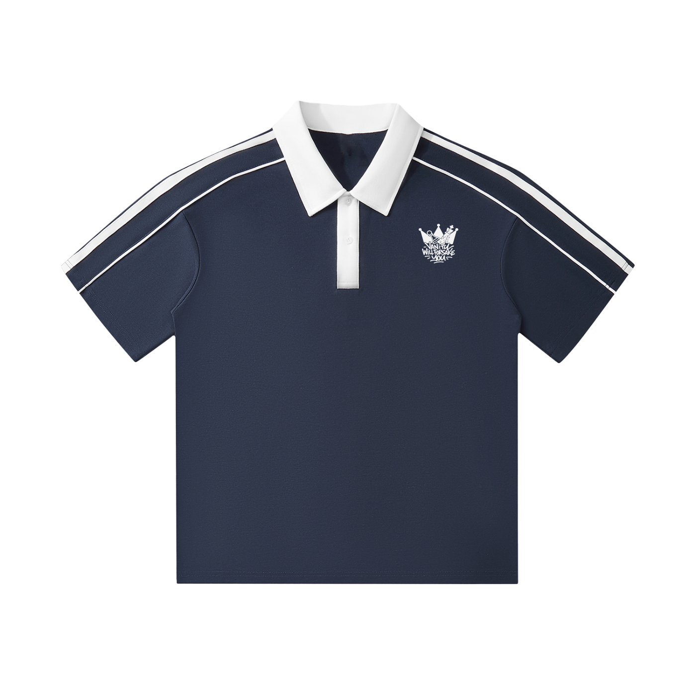 Vanity Will Forsake You Contrast Collar Short-Sleeve Polo Shirt