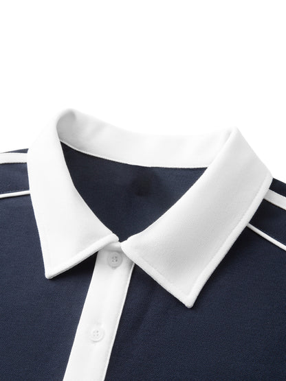 Vanity Will Forsake You Contrast Collar Short-Sleeve Polo Shirt