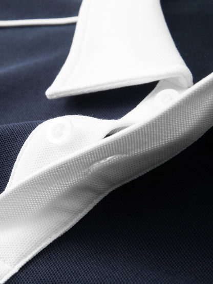 Vanity Will Forsake You Contrast Collar Short-Sleeve Polo Shirt